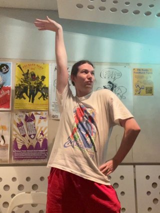 Jim striking an elegant pose in the fbi studio.