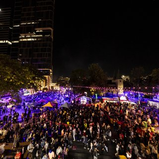 A full crowd in Parramatta's laneways for the