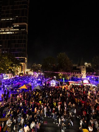A full crowd in Parramatta's laneways for the