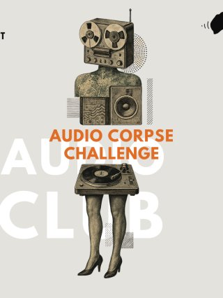 A look-a-like robot lady with speakers, a tape and record player