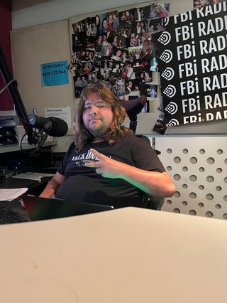 Sunday Lunch presenter Adam cook, in the studio, during a show.