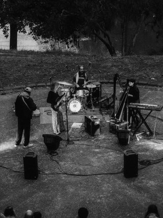 Cold Hands Warm Heart perform outside