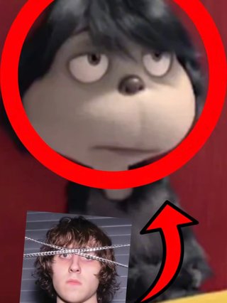 A meme featuring a screenshot of the emo son from Horton Hears a Who sitting with his arms crossed looking sad. There is a red circle drawn around his face and an arrow pointing to the circle. The arrow leads from a png of the album cover of Cameron Winter's 2024 album Heavy Metal. The meme is insinuating they are the same person for comedic effect