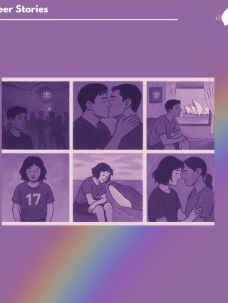 A collage of different places whether at a disco, kissing or showing affecting to partners to sightseeing viewing the Opera house or whales