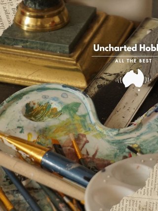 Paint and paintbrushes.