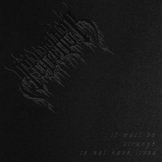 A slightly textured black image. Teether's name is in gothic script in the top left corner. The album title is written in the bottom right corner.
