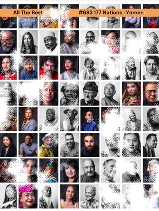 A collage or people of various different ages in either colour or black and white that may be important in the story according to Khaled