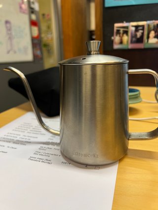 gooseneck kettle on the a music playlist.