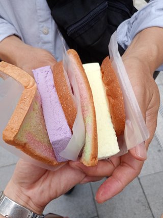 ice cream in some colourful bread