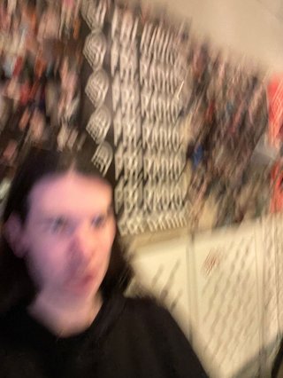 A very blurry selfie of Jim in the studio.