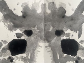 A black and white Rorschach