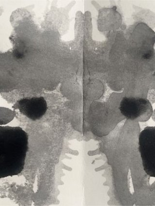 A black and white Rorschach